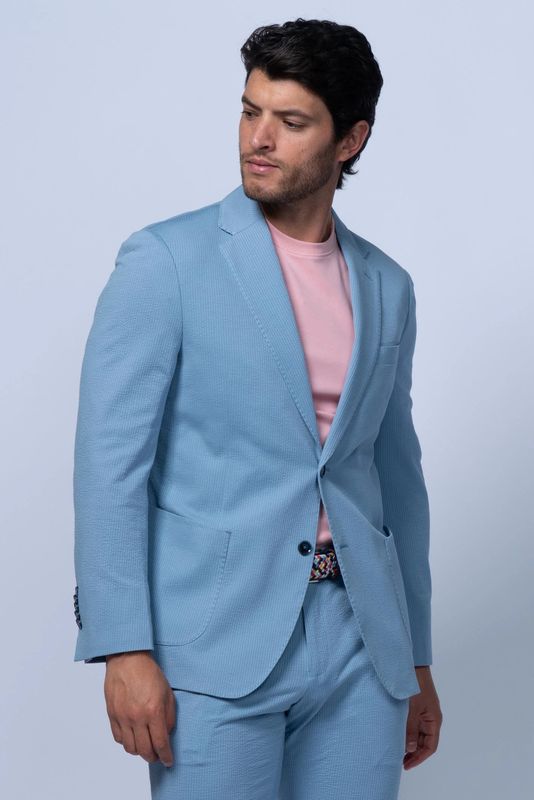 7 Downie St. Cotton Stretch Seersucker Blazer