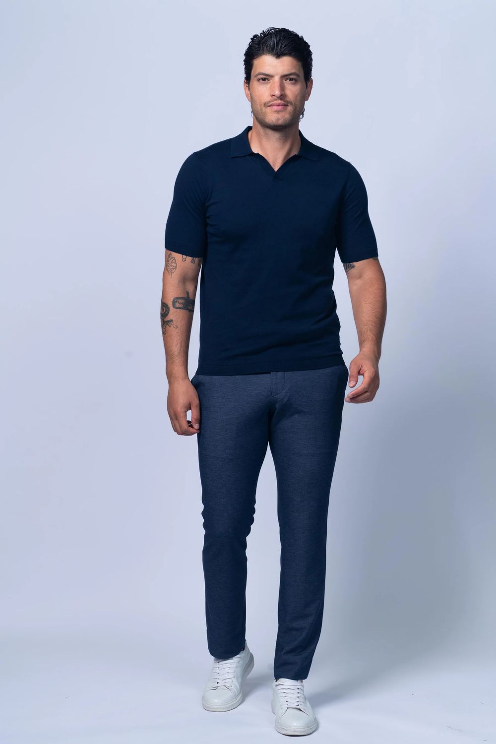 7 Downie St. Johnny Collar Knit Polo
