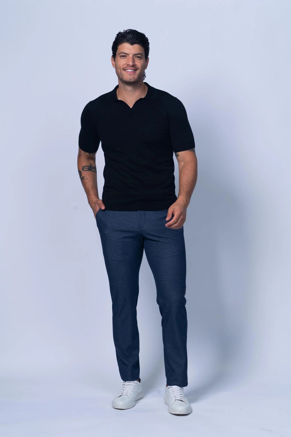 7 Downie St. Johnny Collar Knit Polo