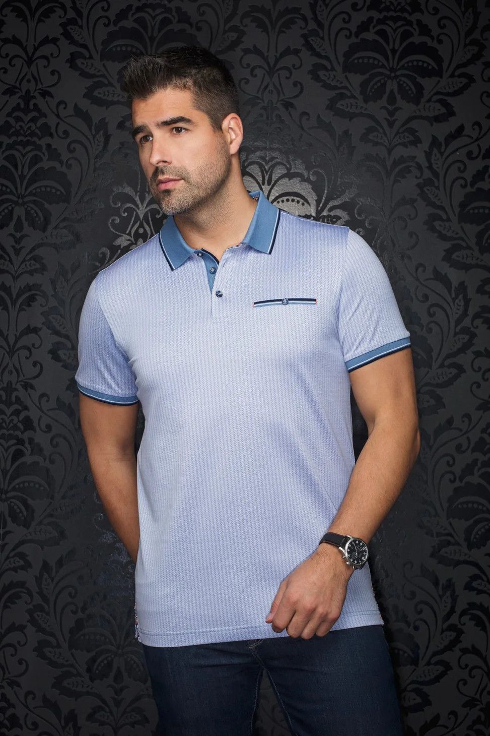 Au Noir Stretch Knit Polo - Mayberry