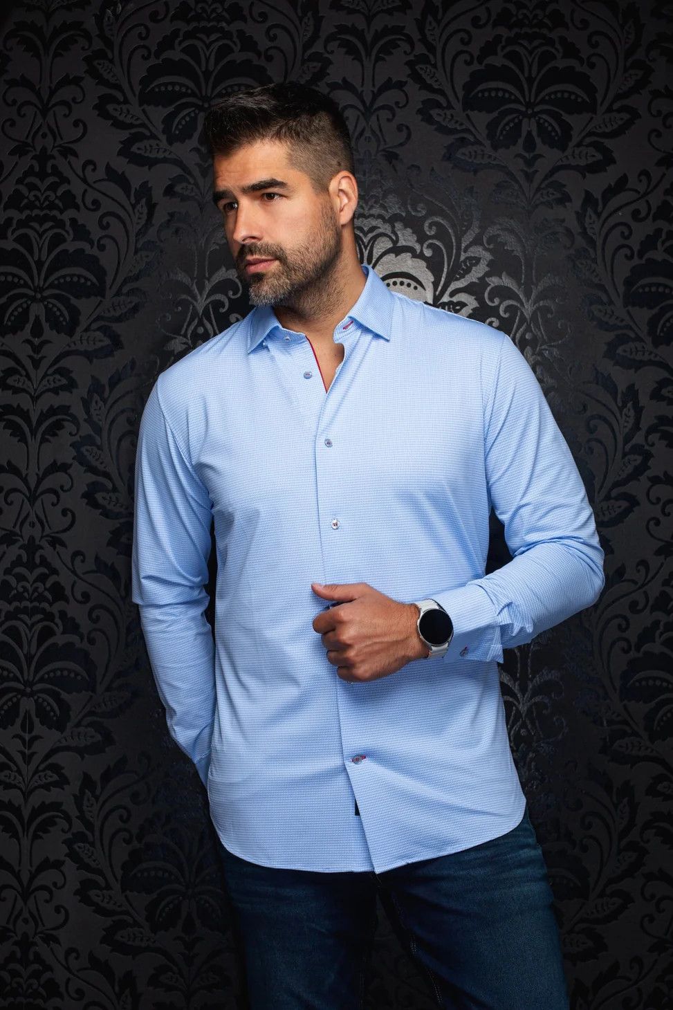 Au Noir L/S Stretch Shirt - Salento