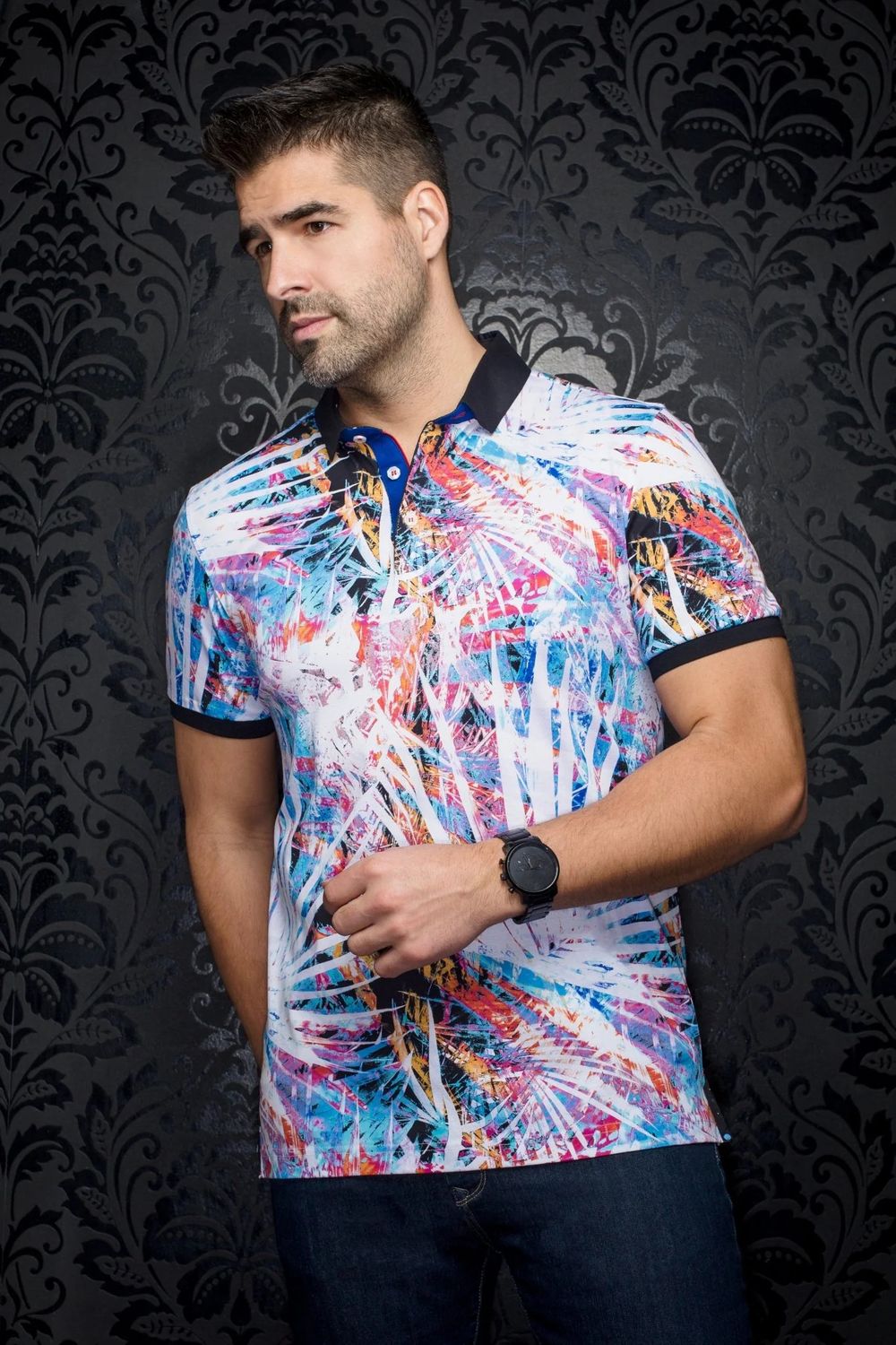 Au Noir S/S Stretch Polo - Amazonia
