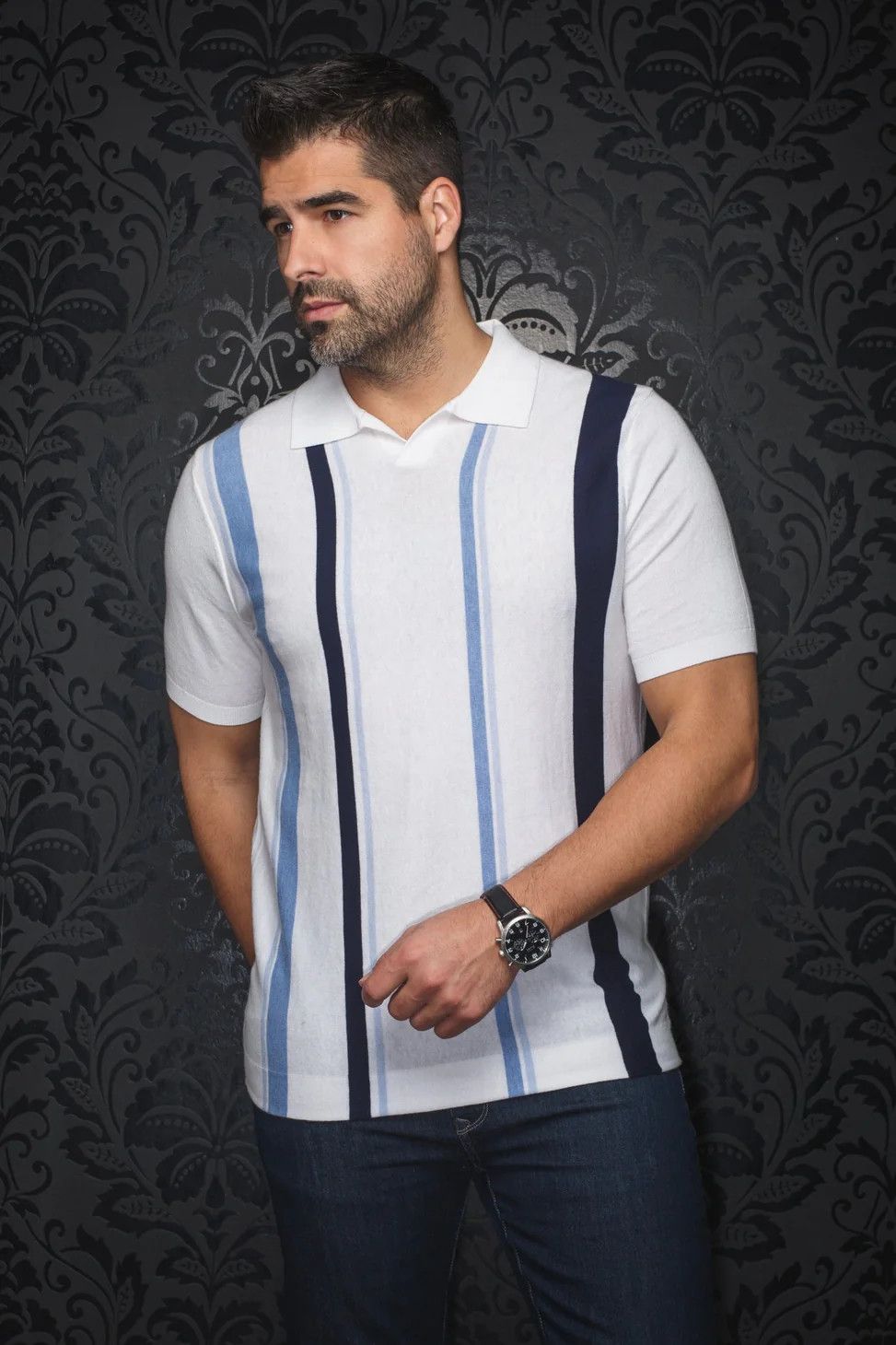 Au Noir S/S Knit Polo - Avery