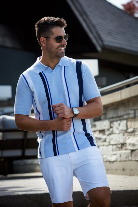 Au Noir S/S Knit Polo - Avery