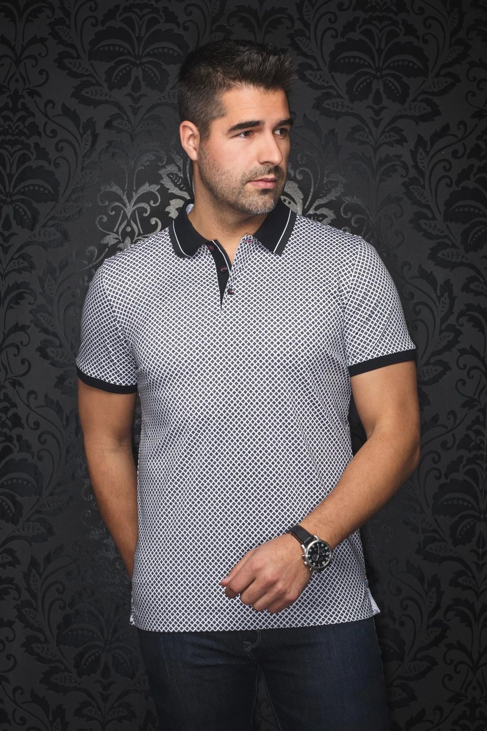 Au Noir Stretch Knit Polo - Fairmont
