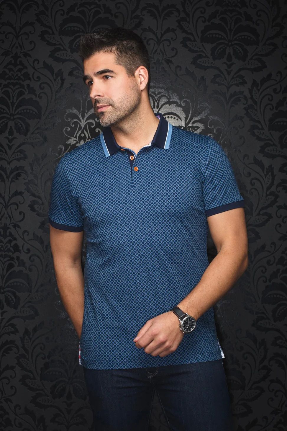 Au Noir Stretch Knit Polo - Fairmont