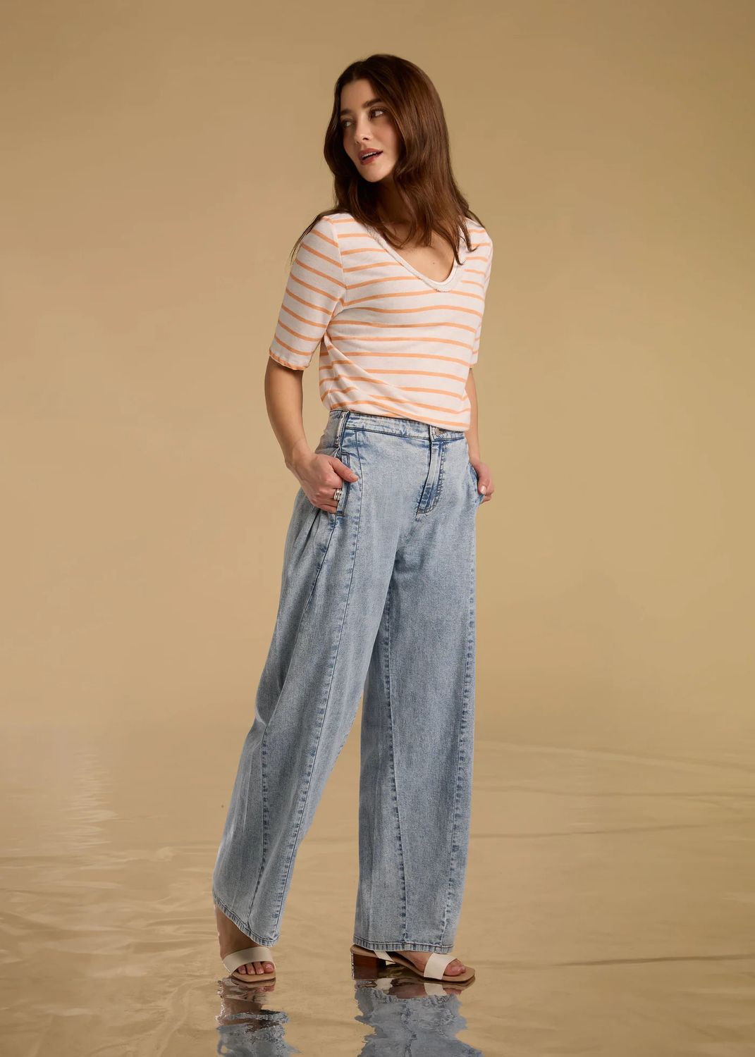 FDJ Loose High Rise Wide Leg Denim - 5704992