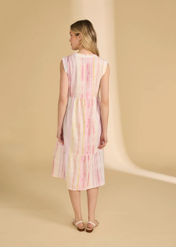 FDJ Cap Sleeve Tiered Midi Dress 7632864