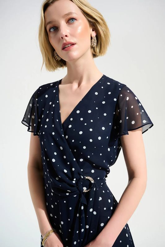 Ribkoff Signature Wrap Dress w/ Ruffle 261739