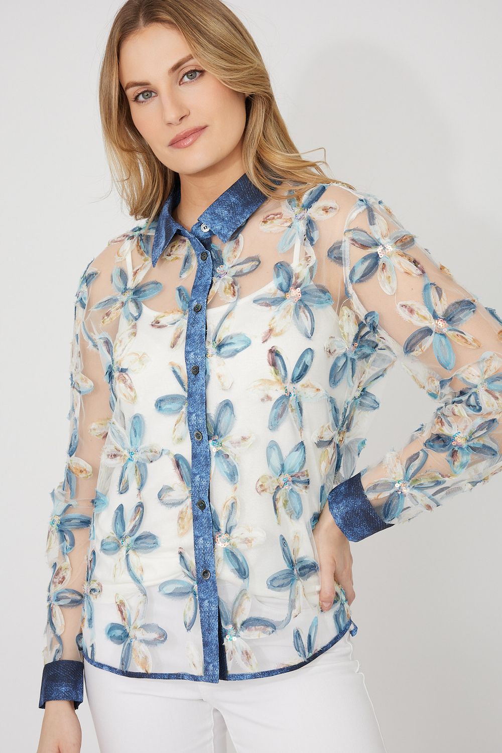 Lyman Floral Puff-sleeve Blouse 266527