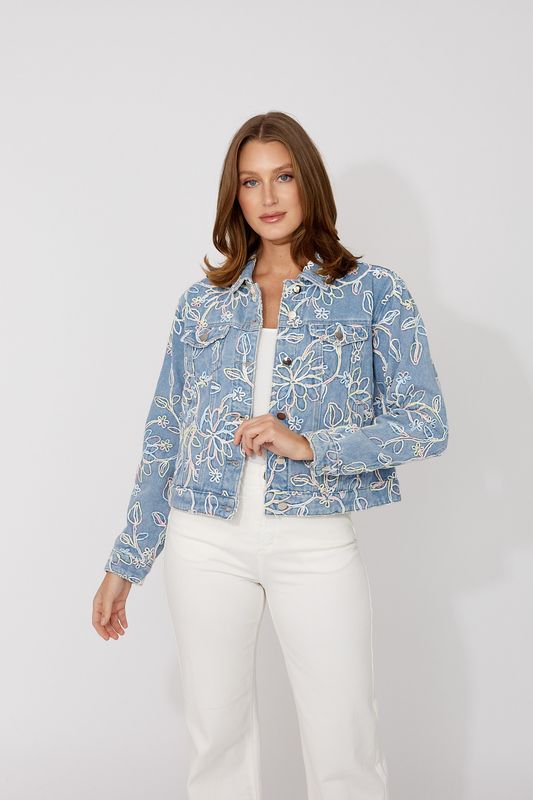 Lyman Embroidered Denim Jacket 266591