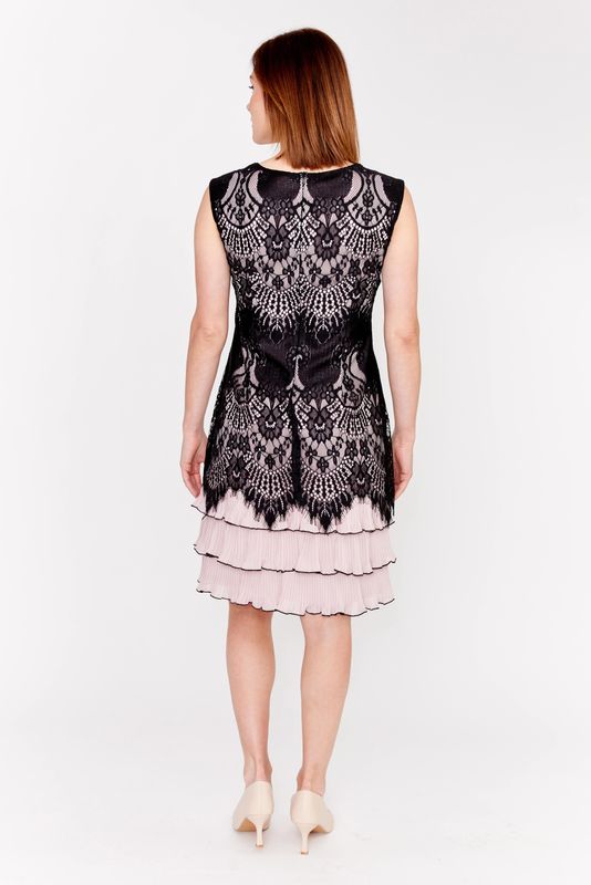 Lyman Knee-length Lace Overlay Dress 189328
