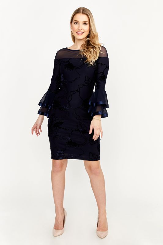 Lyman Floral Ruffled Bodycon Dress 219221