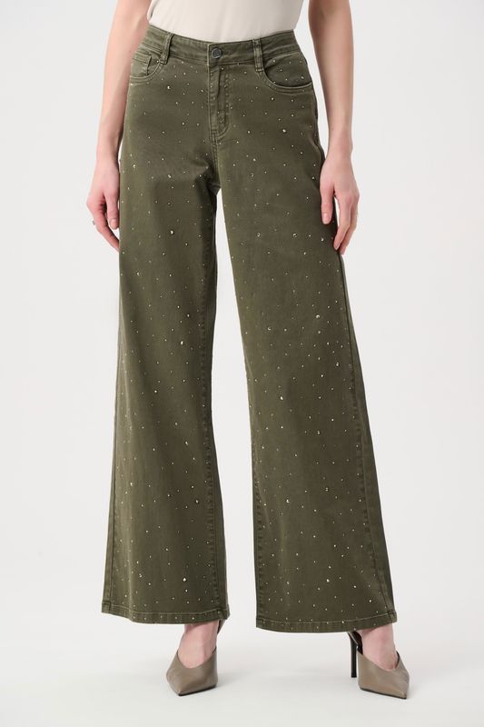 Ribkoff Wide Leg Jeans w/ Rhinestones 262940F26