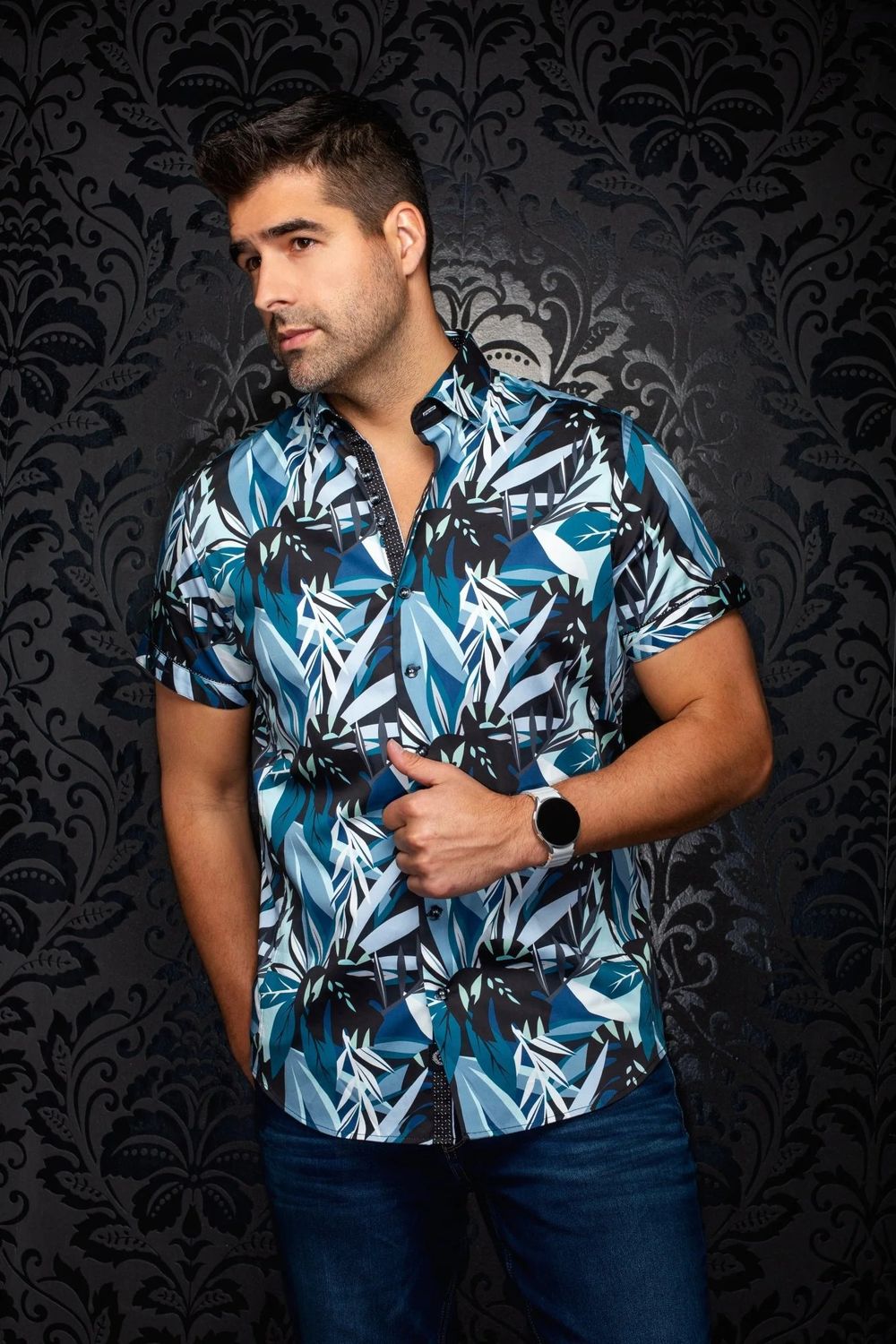Au Noir S/S Cotton Sport Shirt - Greenwild