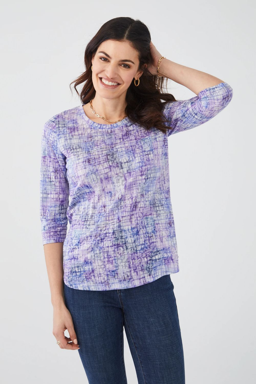 FDJ  3/4 Sleeve Scoop Neck Top - 3546844