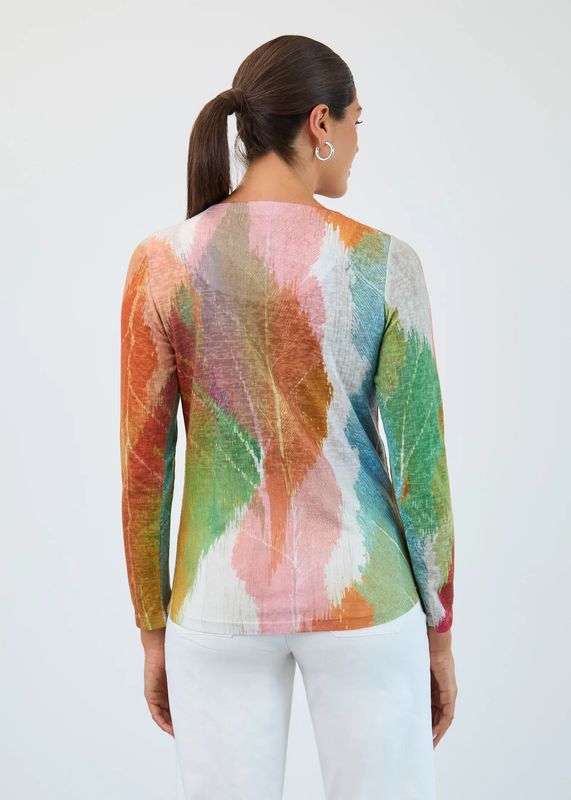 FDJ Long-Sleeve Notch Neck Top 3089451