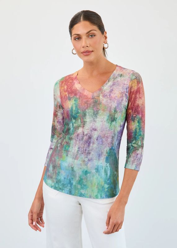FDJ 3/4 Sleeve V-Neck Top 3139451