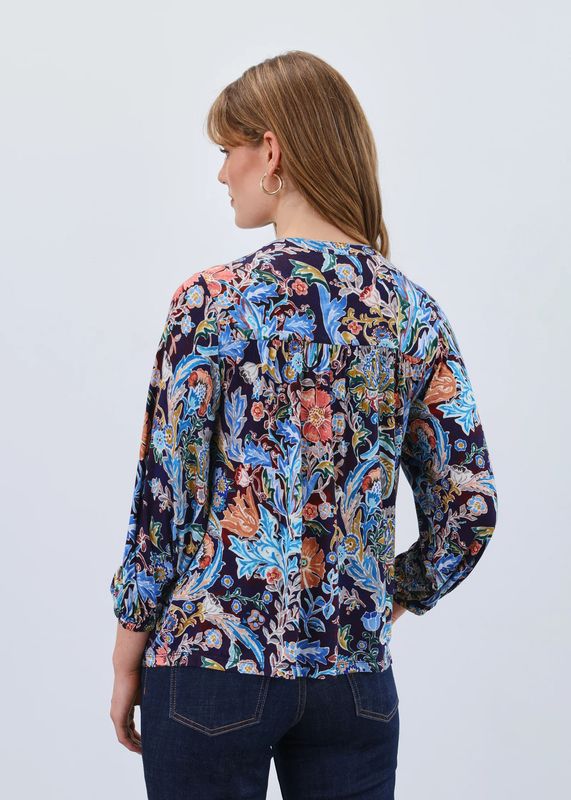 FDJ 3/4-Sleeve Embellished Neck Top - 3188153
