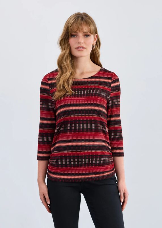 FDJ 3/4 Sleeve Ruched Side Top 3245109