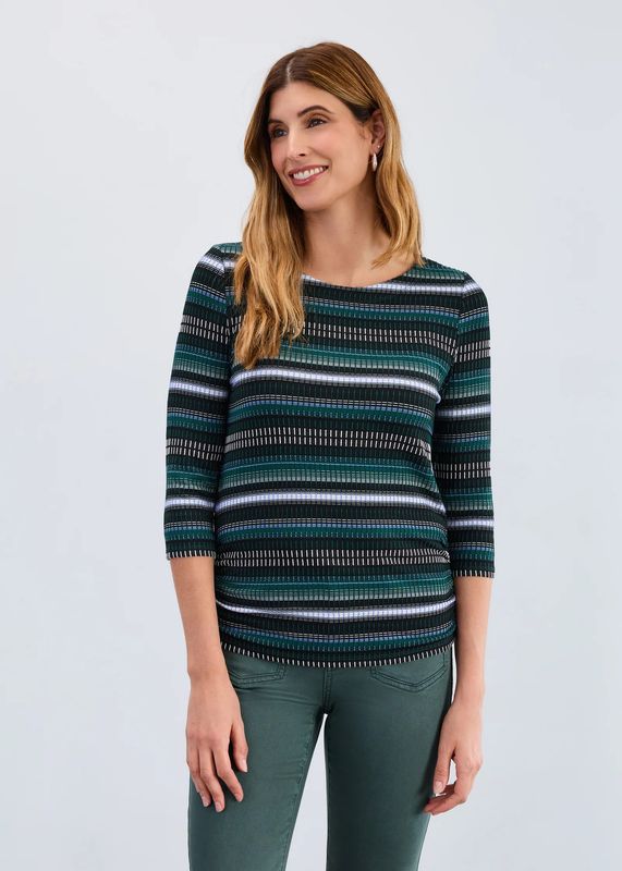 FDJ 3/4 Sleeve Ruched Side Top 3245109
