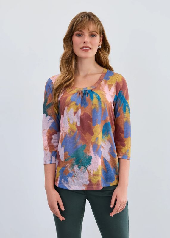 FDJ 3/4 Sleeve Scoop-Neck Top 3263451