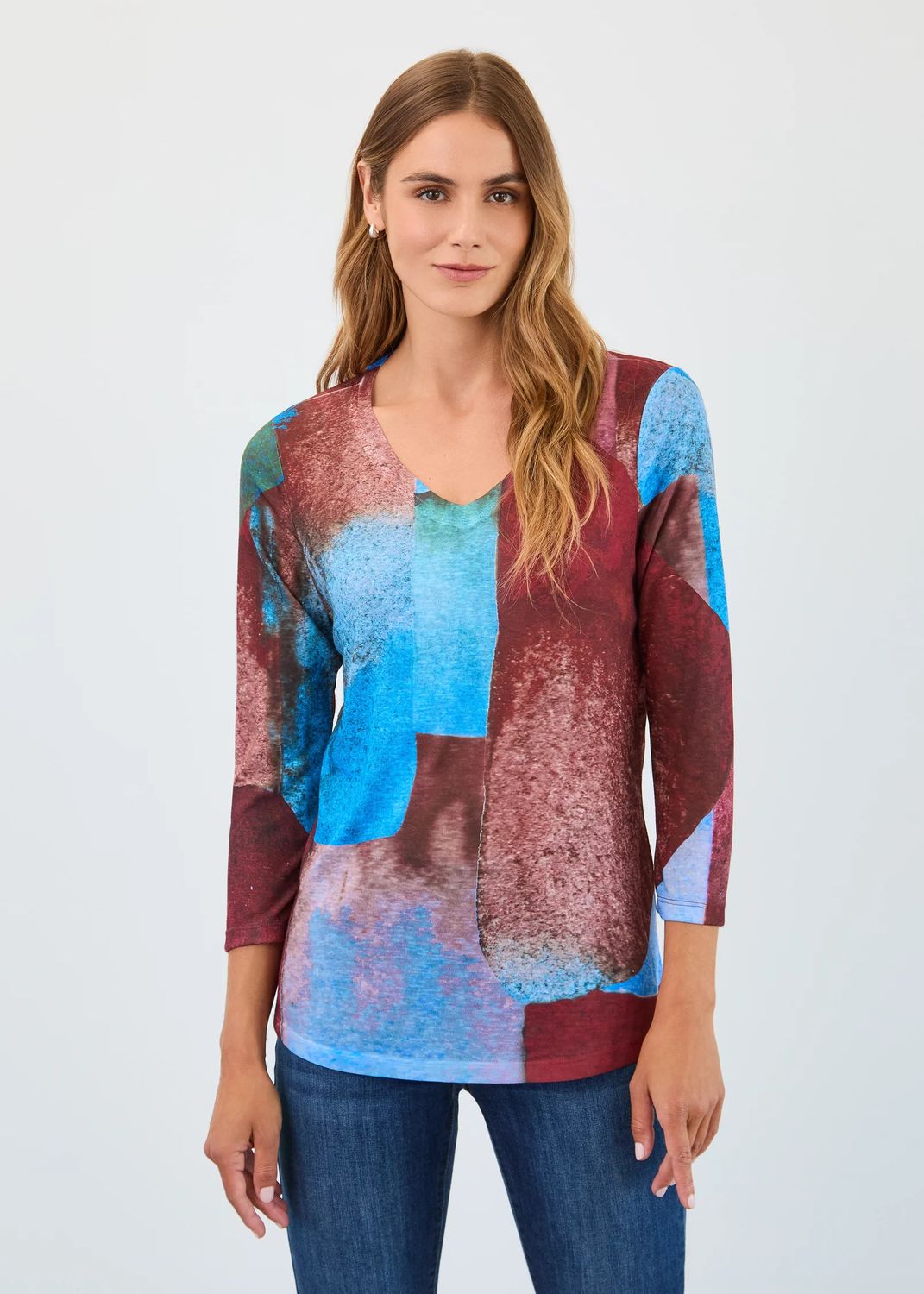 FDJ 3/4 Sleeve V-Neck Top 3677451