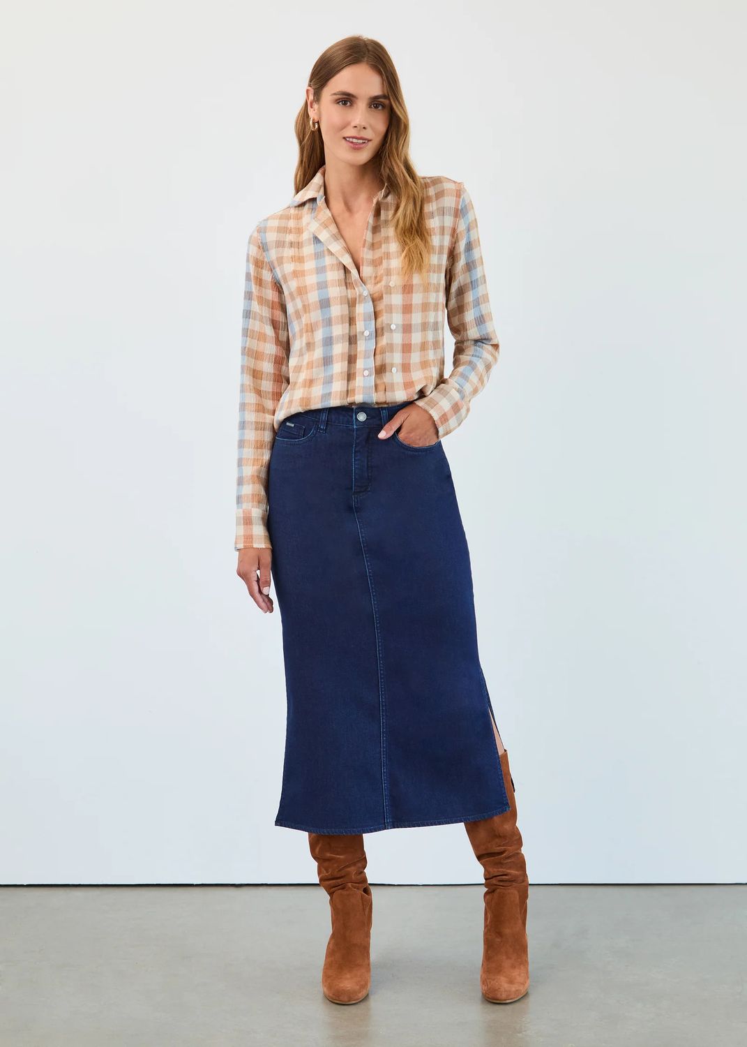 FDJ Long-Sleeve Fringed Gauze Shirt