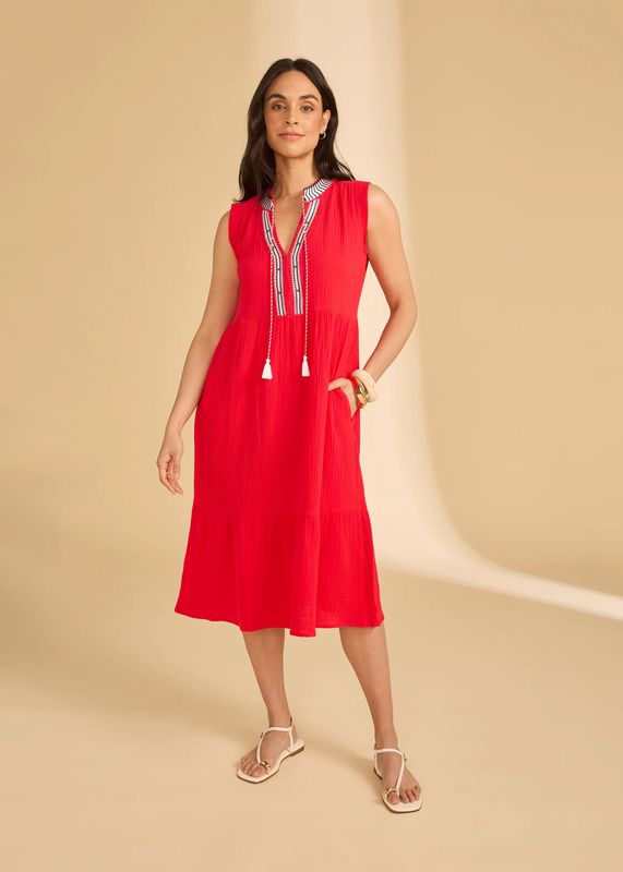FDJ Sleeveless Tiered Midi Dress - 7849211