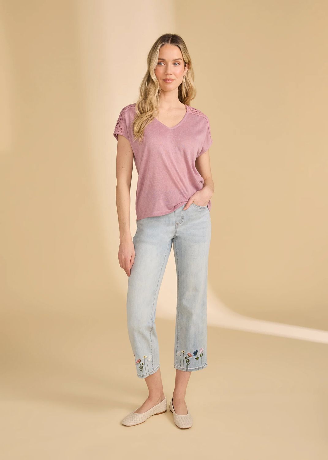 FDJ Pull-On Straight Crop Denim - 2489669