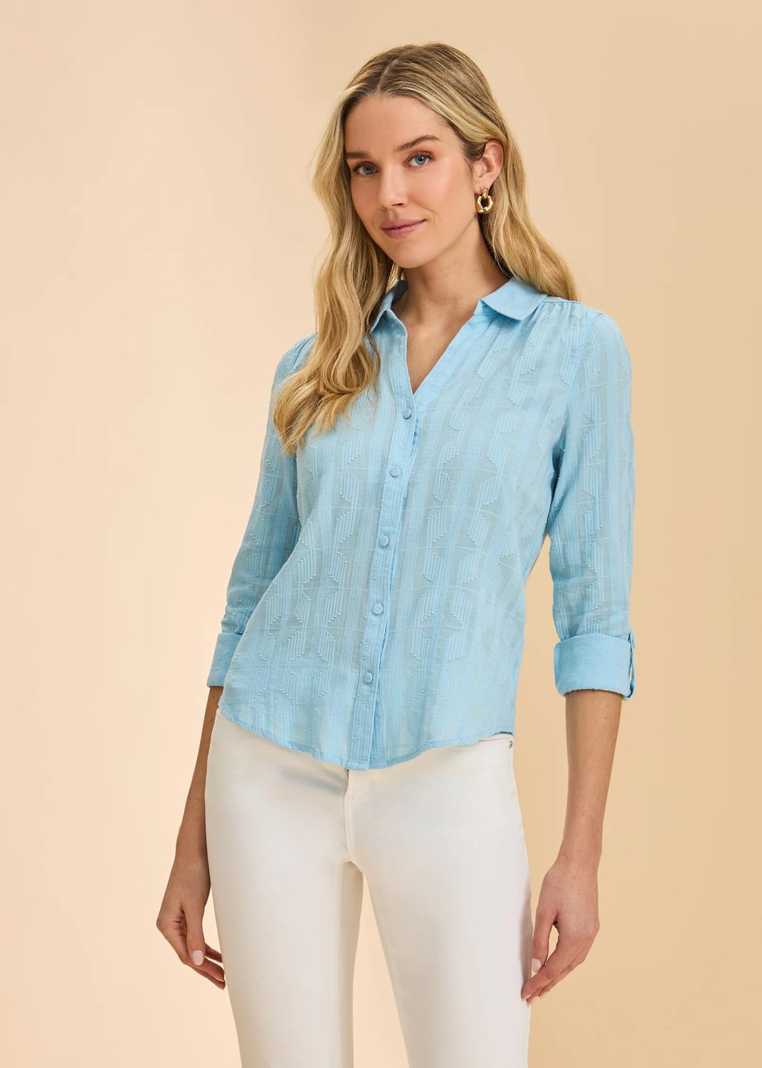 FDJ Long Sleeve Split Neck Shirt - 7112174
