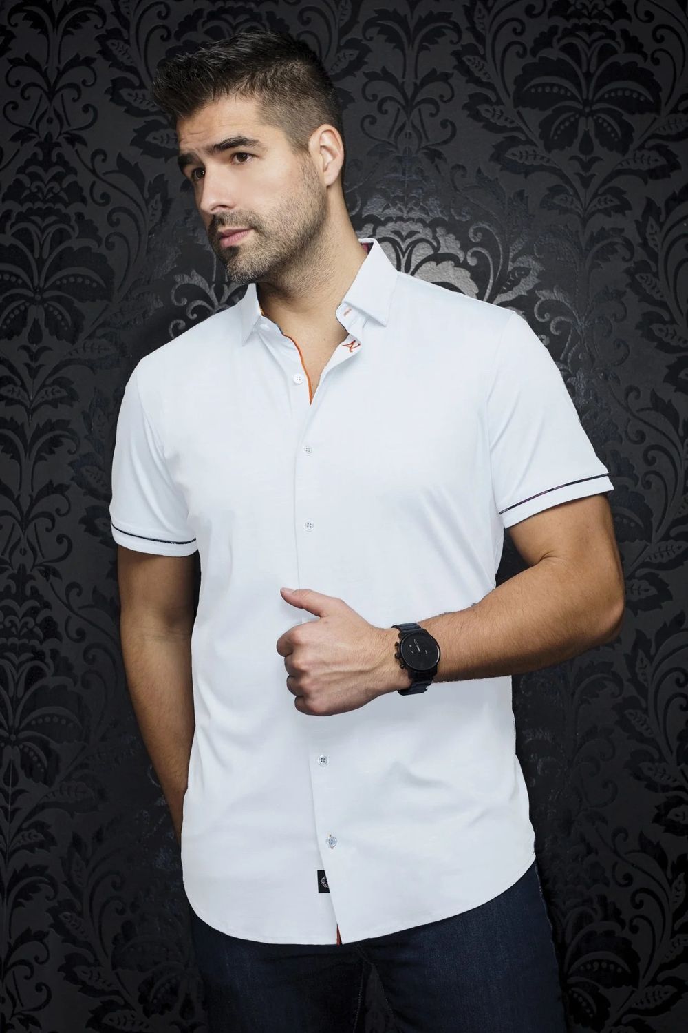 Au Noir S/S Cotton Stretch Sport Shirt - Divenere