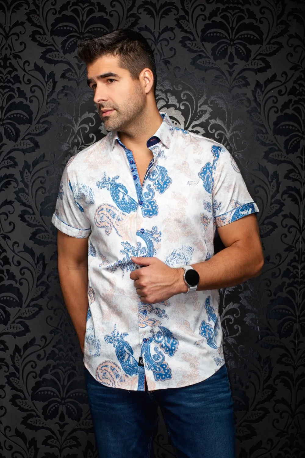 Au Noir S/S Cotton Sport Shirt - Waterford