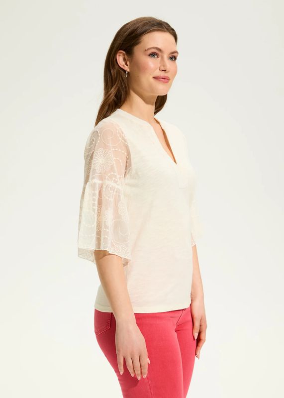 FDJ - 3/4 Mesh Bell-Sleeve Top 3700476