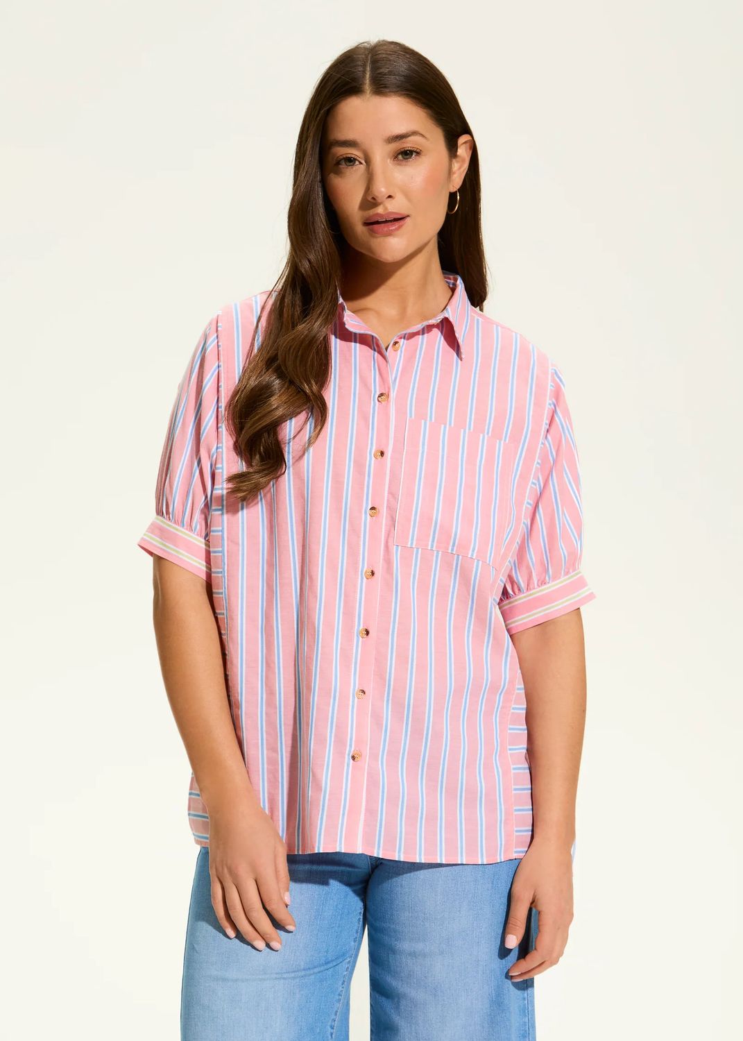 FDJ Elbow Sleeve Mixed Stripe Shirt 7429962