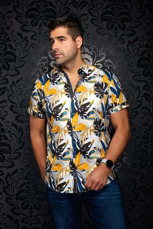 Au Noir S/S Cotton Stretch Sport Shirt - Greenwild