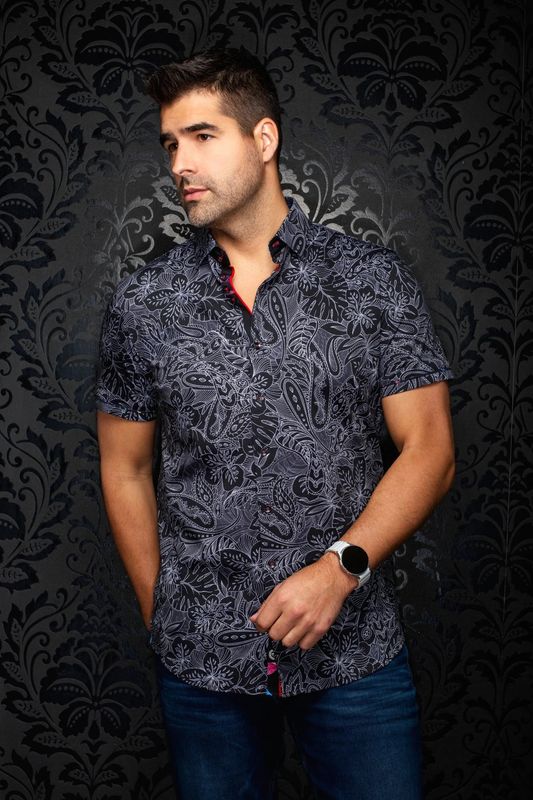 Au Noir Cotton Stretch S/S Shirt - Rossa