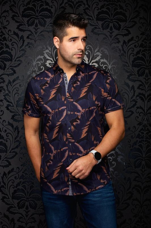 Au Noir S/S Cotton Stretch Sport Shirt - Silvercliff