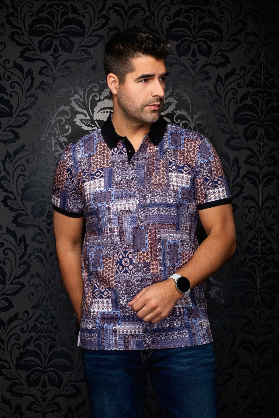 Au Noir S/S Knit Polo - Tikal