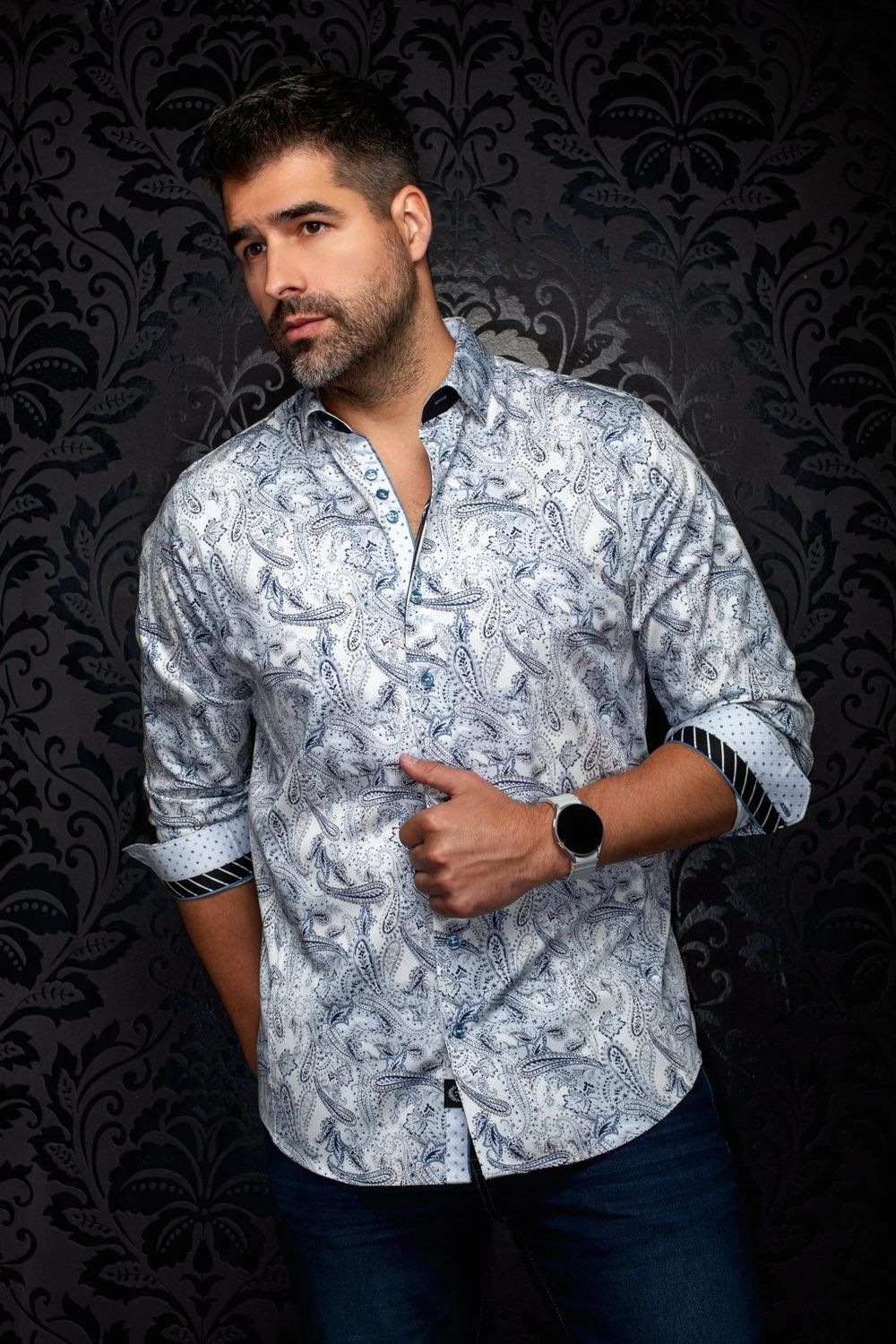 Au Noir L/S Stretch Sport Shirt - Ravel