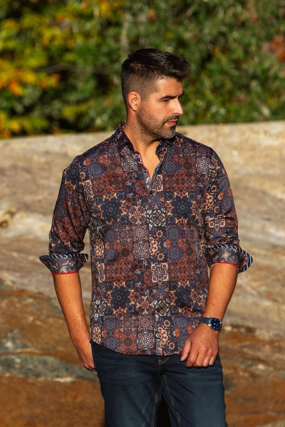 Au Noir L/S Stretch Sport Shirt - Clovis