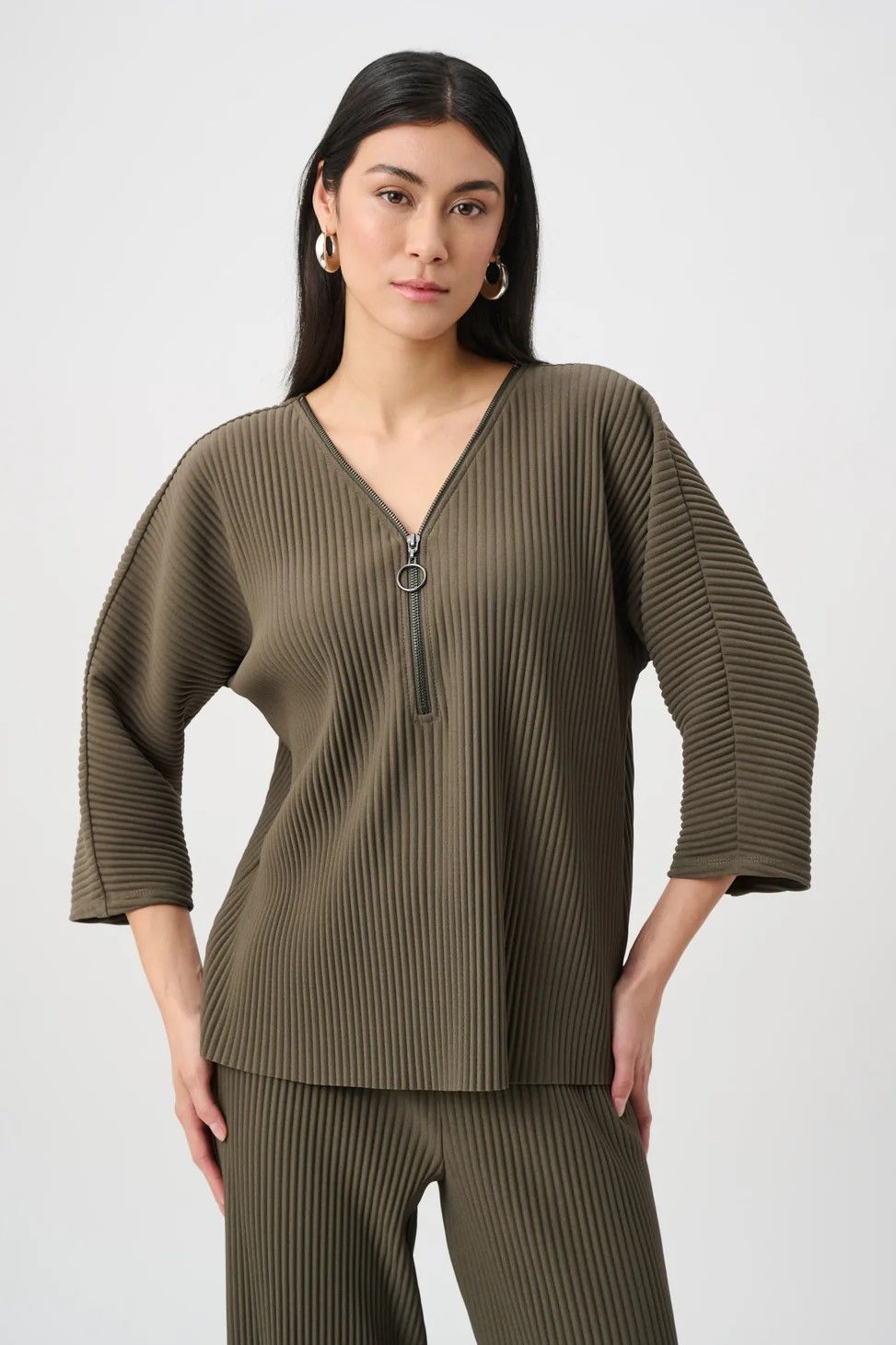 Ribkoff Scuba Crepe Zipped Neck Top 263123-3380