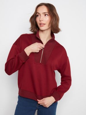 Charlie B - Soft Scuba Half-Zip Sweatshirt C1454-479C-320