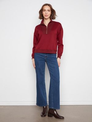 Charlie B - Soft Scuba Half-Zip Sweatshirt C1454-479C-320