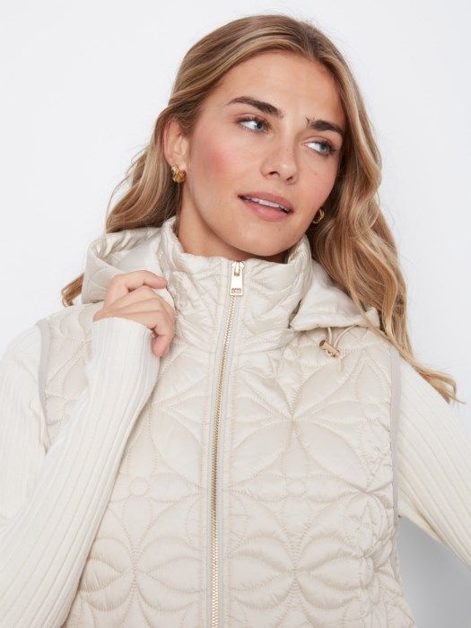 Charlie B - Long Hooded Puffer Vest C6426-135B-250