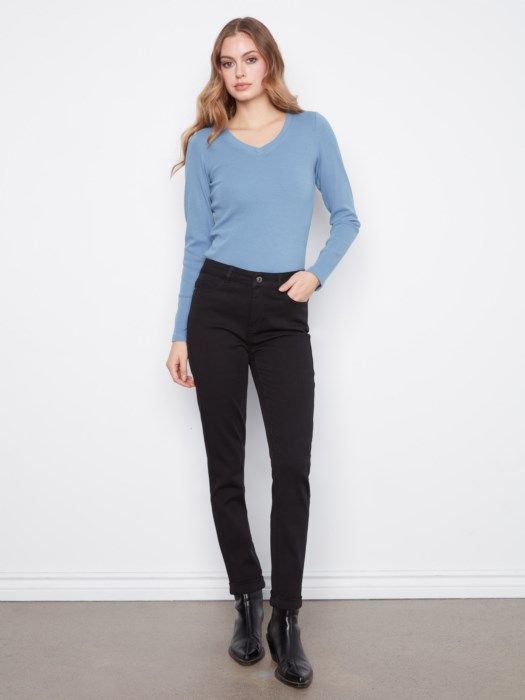 Charlie B - Cuffed Hem Twill Jeans C5309YR-188B-001