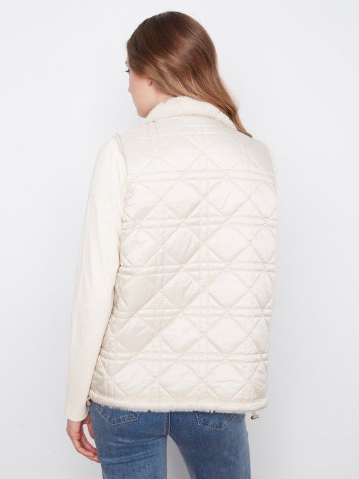 Charlie B - Reversible Faux Fur Vest C6421-135B-250