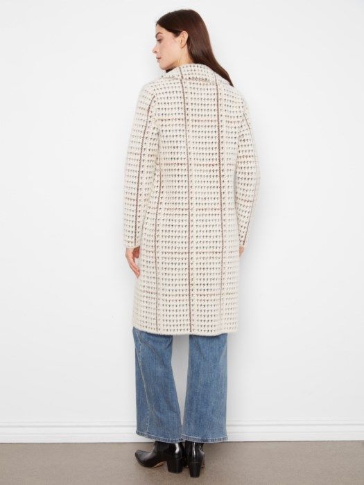 Charlie B Long Plaid Knit Coatigan C6326RR-950B-P541