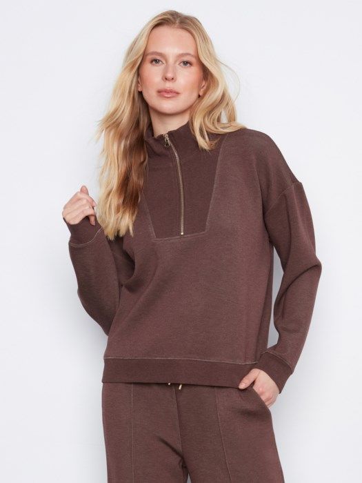 Charlie B - Soft Scuba Half-Zip Sweatshirt C1454-825C-P479