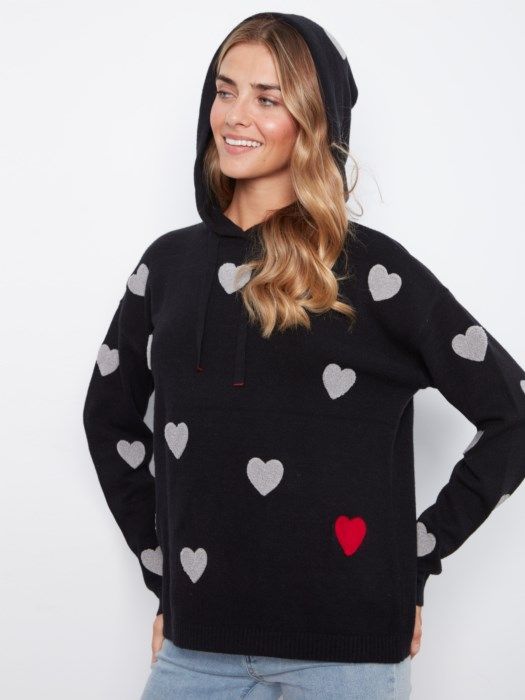 Charlie B Hearts Hoodie Sweater C2436YR-736A-001